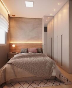 + 30 dicas e inspirações de Quarto planejado casal Apartamento pequeno
