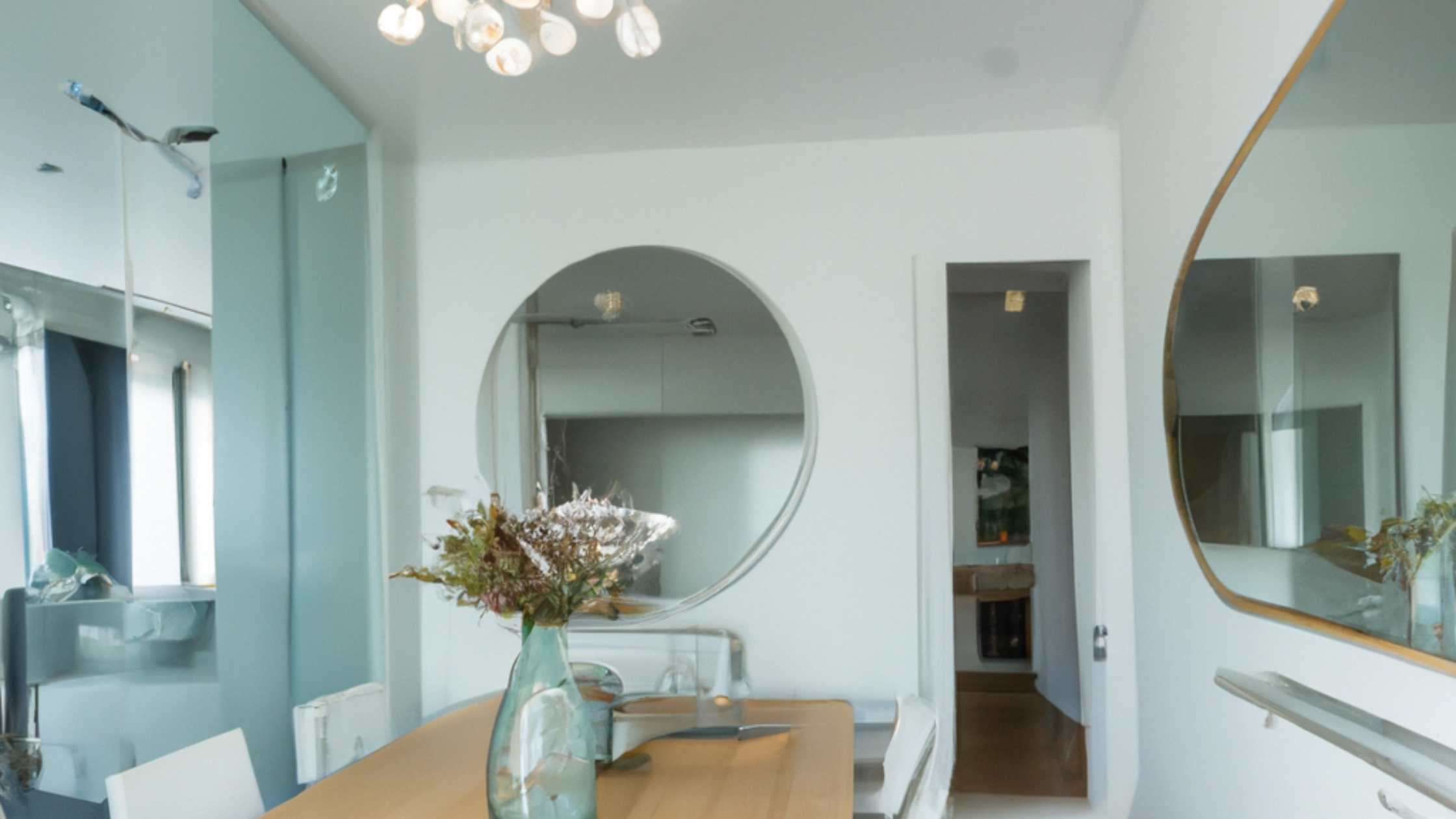 decoração de sala de jantar pequena com espelho (4)