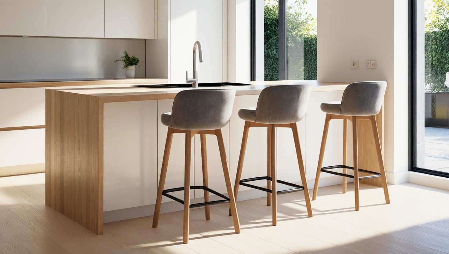 banqueta alta de madeira para cozinha