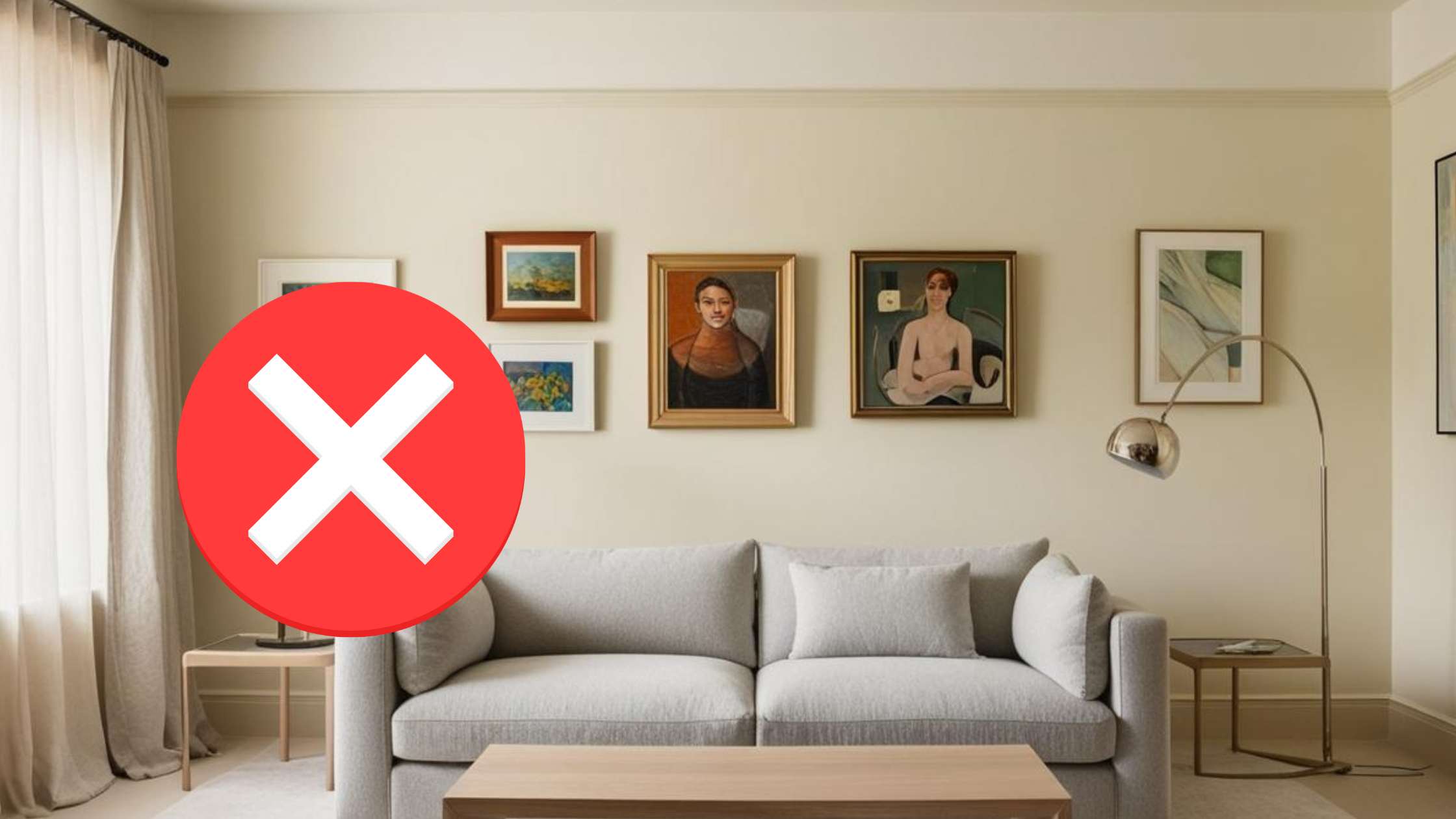 parede atrás do sofá