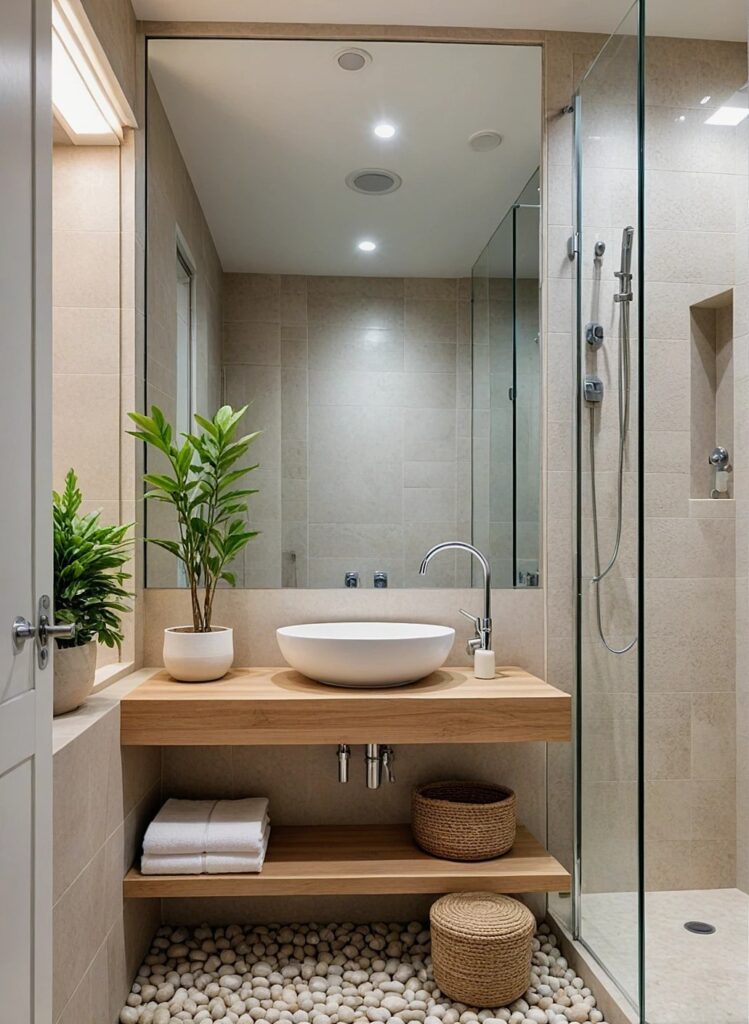 banheiro estilo de decoração japandi