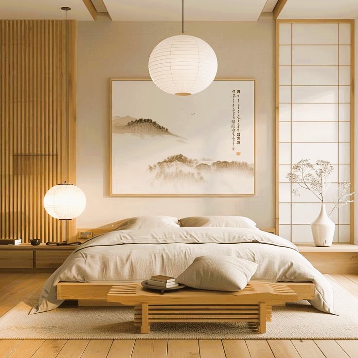 quarto estilo de decoração japandi (5)