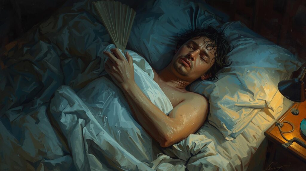 pessoa tentando dormir com calor